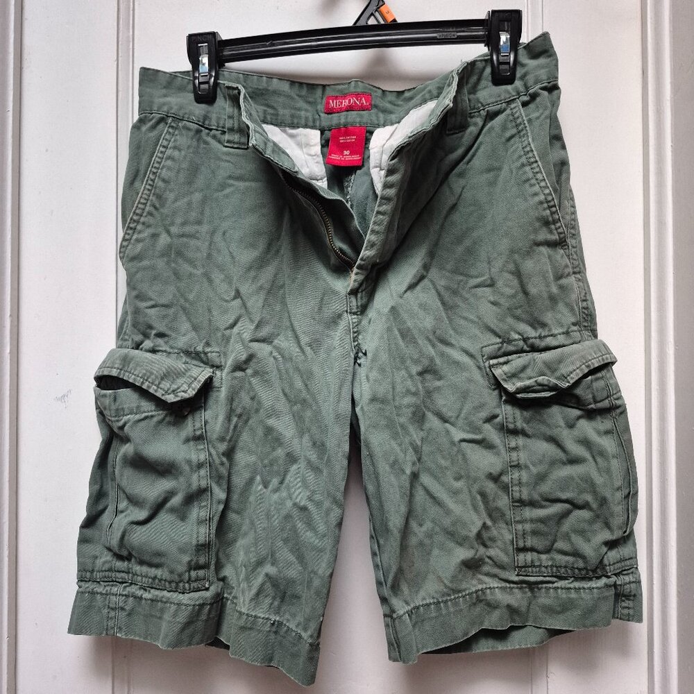 Merona Forest Green Cargo Shorts - 100% cotton - 30